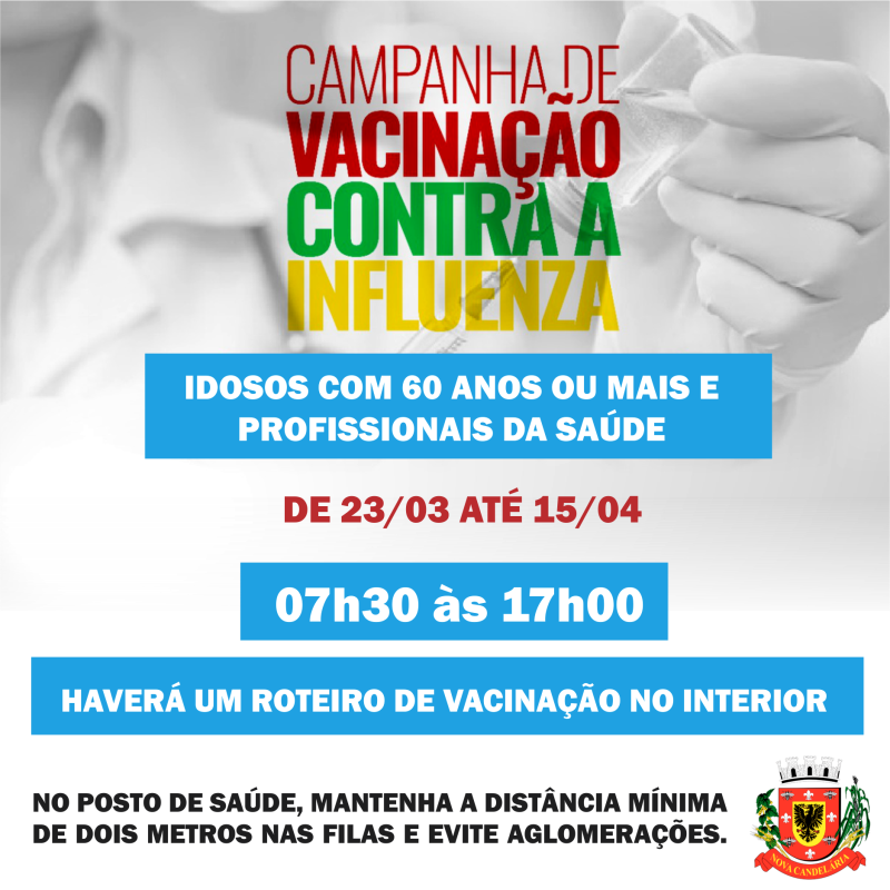 VACINAÇÃO CONTRA A GRIPE INICIA NESTA SEGUNDA-FEIRA